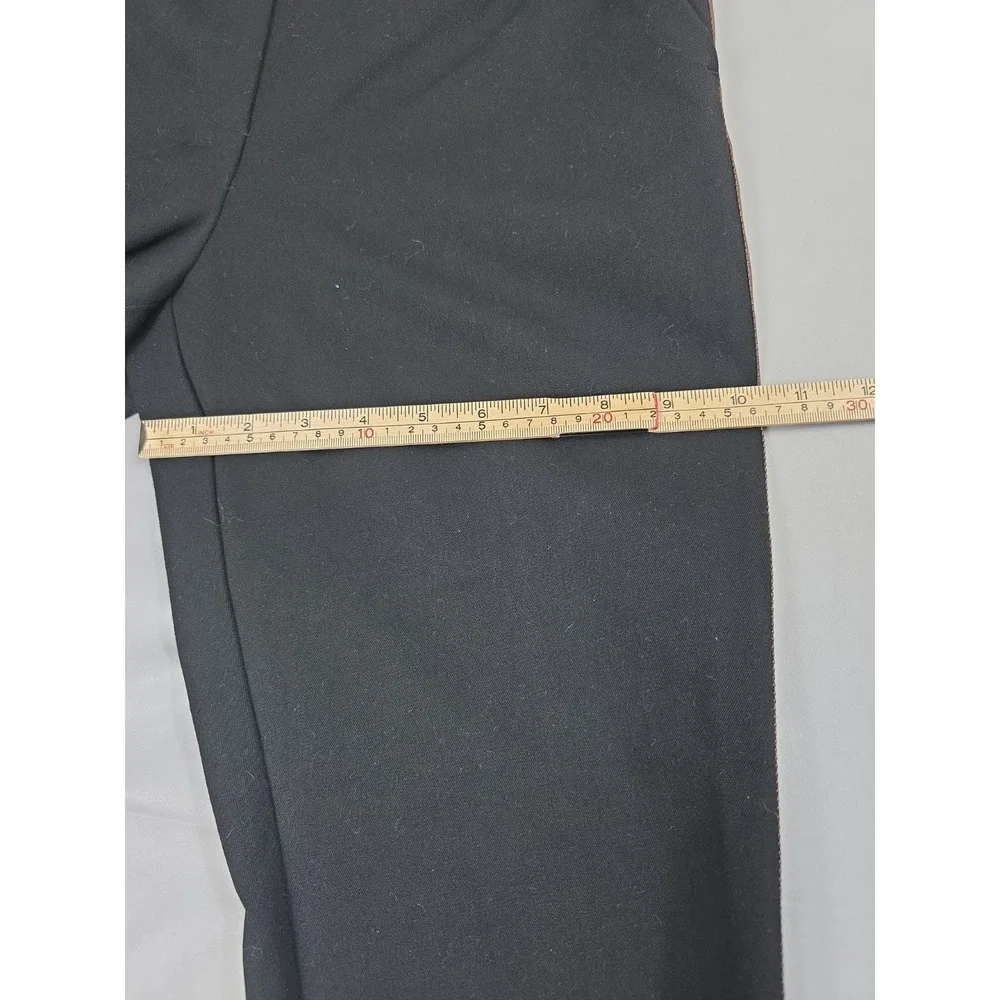 Hm Black Pants Pull On Size 8 Womens Elastic Waist Stripes